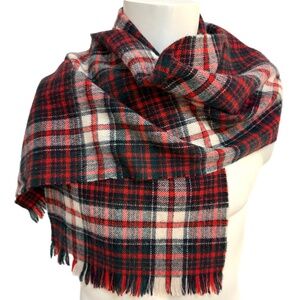 Johnstons of Elgin Scotland Wool Tartan Scarf – Dress McDonald Plaid – 12" x 55"